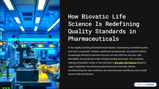 How BiovaticLife Science Is Redefining Quality Standards in Pharmaceuticals
