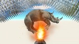 Can Someone Withstand Red Kick and Pass Through Turbines - Animal Revolt Battle Simulator