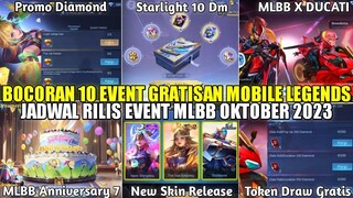 BOCORAN 10 EVENT GRATISAN MOBILE LEGENDS BULAN OKTOBER 2023! EVENT PROMOD DIAMOND DAN MLBB X DUCATI