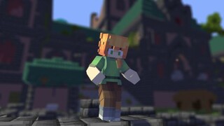 Alex falling from heaven while dreaming - minecraft animation