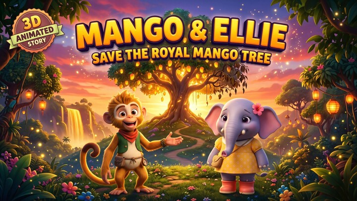 Mango & Ellie Save the Royal Mango Tree 🥭🐘 | Brave Monkey & Shy Elephant Jungle Adventure