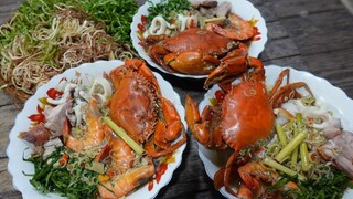 BÚN MẮM CUA BIỂN. Vừa có quà lại có món ngon. Tụi em cảm ơn chị 3 - Bin Đen Miền Tây # 364