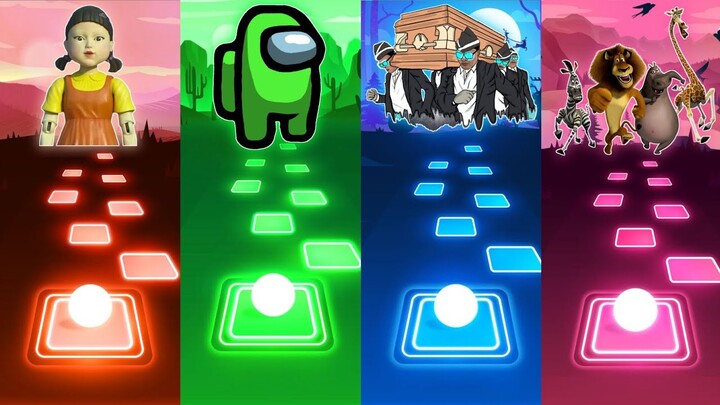 Squid Game VS Among Us VS Coffin Dance VS I Like To Move It - Tiles Hop EDM Rush