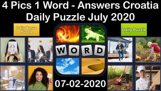 4 Pics 1 Word - Croatia - 02 July 2020 - Daily Puzzle + Daily Bonus Puzzle - Answer - Walkthrough