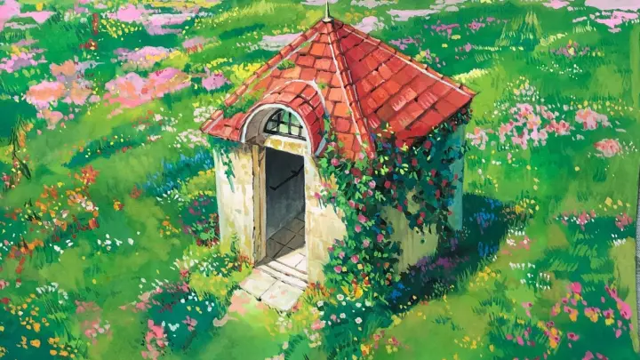 Opaque Watercolor | Howl's Moving Castle Garden Scene