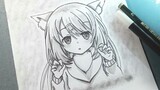Cara menggambar anime loli cute | how to draw anime
