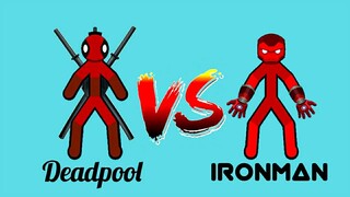 DEADPOOL vs IRONMAN | Supreme duelist stickman Fighting