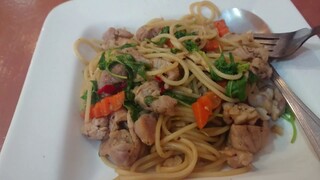 Spaghetti Menu สปาเก็ตตี้หมูผัดขี้เมา ร้านสเต็กเต็มพุง อร่อยมาก ต้องมาอีก