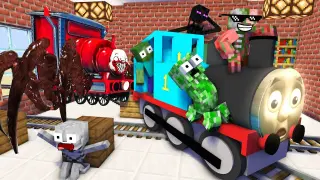 Monster School : CHOO CHOO CHARLES VS THOMAS THE TRAIN SCHOOL HORROR CHALLENGE Minecraft - Animation