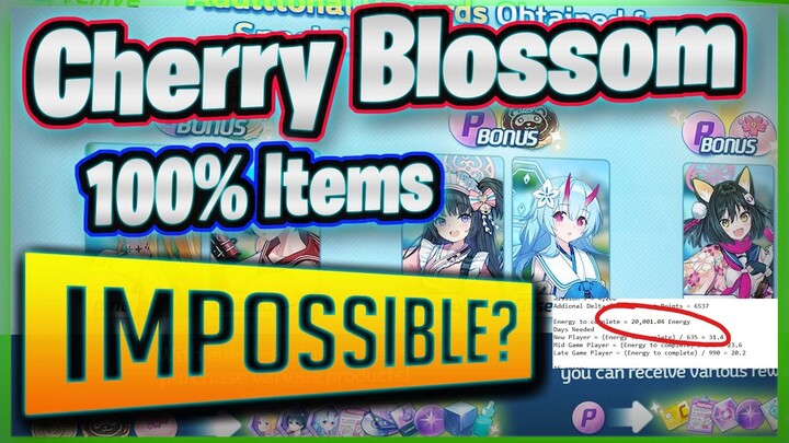 Focus on Cherry blossom event MORE! | 100% of items takes ALOT OF ENERGY | Full breakdown