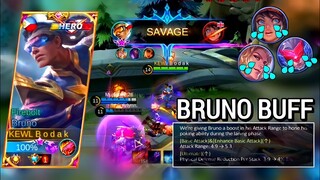 BRUNO BUFF | EZ SAVAGE | TOP GLOBAL BRUNO BEST BUILD 2021 - MARKSMAN JUNGLE META