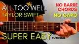 TAYLOR SWIFT - ALL TOO WELL Chords EASY GUITAR TUTORIAL