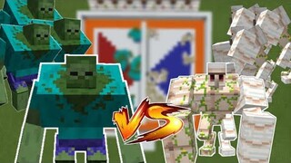 10 Super iron golems Vs 20 Super Zombies |Epic Battle |