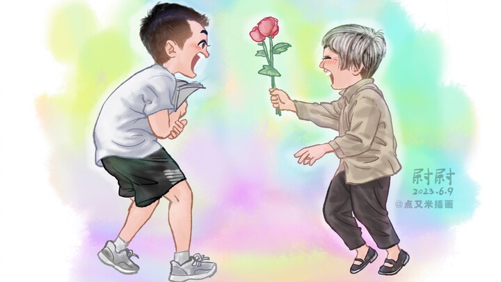 Bà nội học theo các phụ huynh khác, đứng ngoài phòng thi tặng hoa cho cháu trai – một niềm hạnh phúc