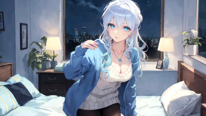 [AI Painting] Mrs. Snow Woman is worried about what to wear for her date the next day