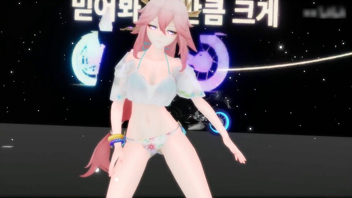 [ เก็นชินโอมแพกต์]MMD Swimsuit Scrap Fox อย่างกระตือรือร้น เต้น "ตัวร้ายที่สุด" หน้าจอรอบทิศทาง 360° เก็นชินโอมแพก 2nd Anniversary