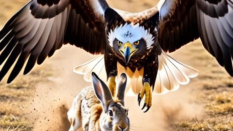 Eagle vs Hare: The Ultimate Wild Chase!” 🐇⚡#Wildlife #EagleVsHare #WildChase #Nature #AnimalAction