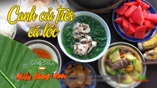 Thanh mát, ngọt lòng canh cá lóc nấu rau cải trời miền Tây - Đặc sản miền sông nước