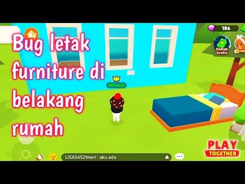 Bug letak furniture di belakang rumah di Play Together