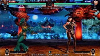 KOF15　ドロレスvsルオン　お姉さま対決　空中2段が強い　アッシュの空中コンボも一発6割