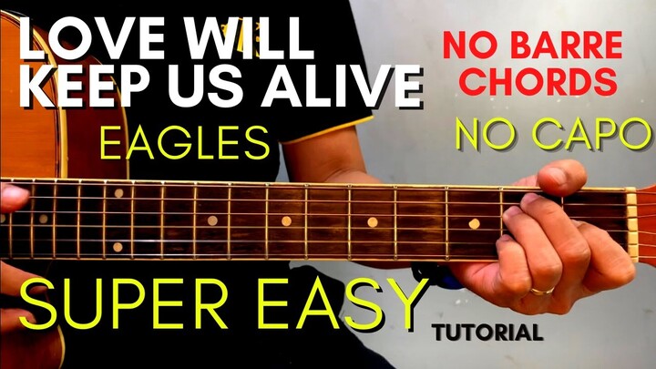 EAGLES - LOVE WILL KEEP US ALIVE CHORDS (EASY GUITAR TUTORIAL) for BEGINNERS