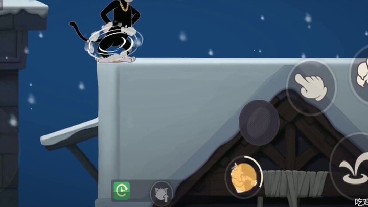 Game mobile tom and jerry : lempar es batu, walaupun jaraknya satu lantai tidak masalah, mouse bisa 