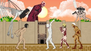 Eren Founding Titan vs Warhammer Titan, Female Titan Armor Titan Attack On Titan - Drawing Cartoon 2