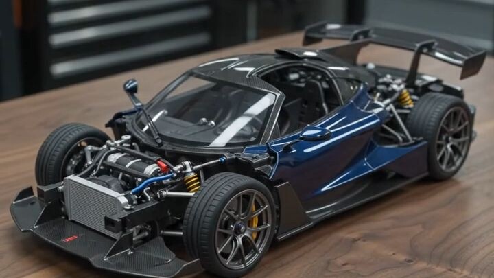 午夜超跑诞生｜Most Satisfying Miniature Hypercar Build 🚗🌙#ASMR #解压 #迷你汽车 #超跑 #汽车制作 #机械ASMR #碳纤维 #双涡轮