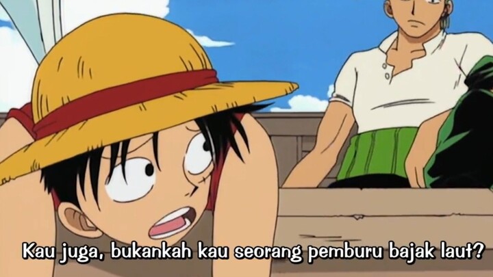 Menggambar Luffy yg menyalahkan balik si Zoro karena tidak tau arah