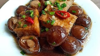 ĐẬU HŨ KHO NẤM ĐÔNG CÔ chay ngon dễ làm - Nấm Kho Chay,Nấm Kho - Tú Lê Miền Tây