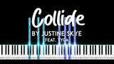 Collide by Justine Skye feat. Tyga synthesia piano tutorial + sheet music