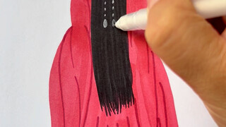 This is how to draw the back of an ancient girl. You can learn it in one go.