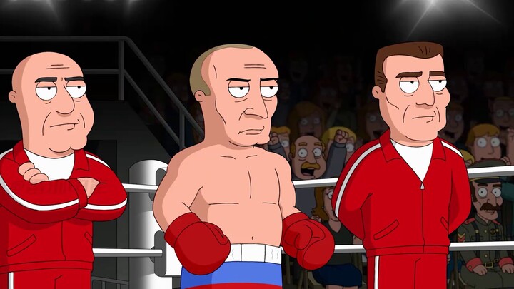 Family Guy's Pete vs. the Great, the two sides fight to the death in the ring, and finally sing and 