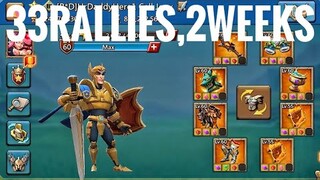 FULL MYTHIC TITAN RALLY PARTY TRAP VS WOLF CLAN! - TAKING 33RALLIES IN TWO WEEKS!- Lords Mobile