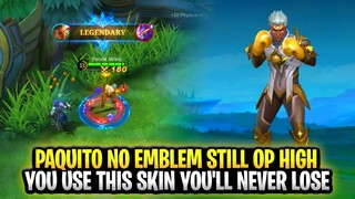 Paquito No Emblem Still OP High Damage Fulgent Punch Gameplay | Mobile Legends: Bang Bang