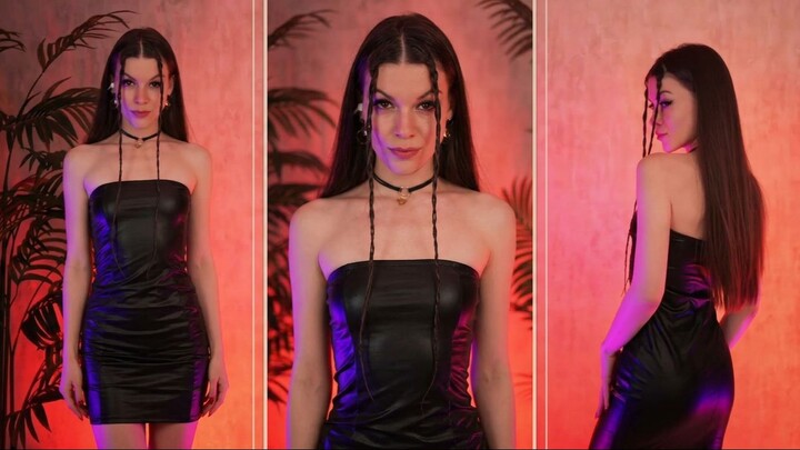 3个视频。一件皮裙 🔥 3 videos. One leather dress 🔥