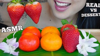 ASMR ผลไม้จริง VS. ของหวาน (ของปลอม) ผลไม้