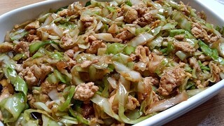 60 PESOS TIPID BUDGET ULAM STIR FRY CABBAGE! MURANG ULAM RECIPE!