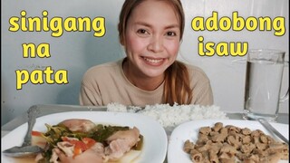 MUKBANG/SINIGANG NA PATA AT ADOBONG ISAW