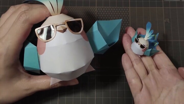 Burung origami debu emas + robin, tapi versi mini