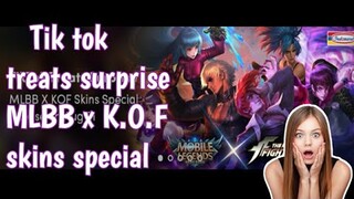 New event how to win free K.O.F skins from Tik tok treats | MLBB x K.O.F skins special