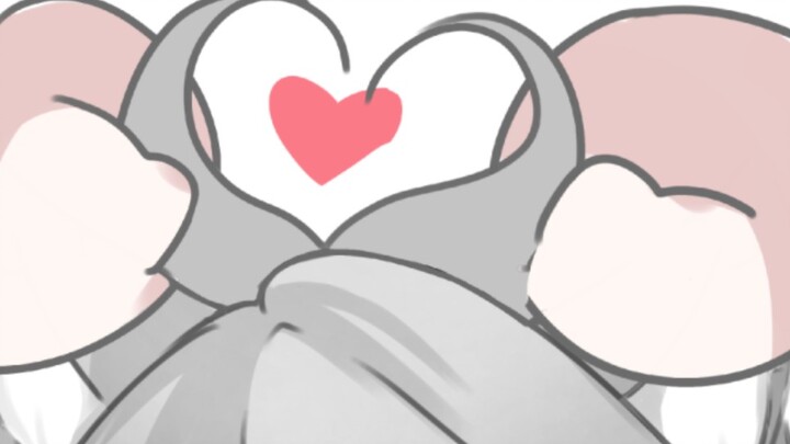 Wolf cub gives a heart!