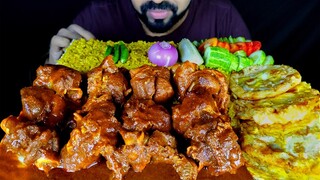 1KG SPICY MUTTON CURRY, EGG POACH, BHUNA KHICHURI, LEMON, SALAD EATING | ASMR MUKBANG | #LiveToEATT