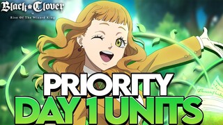 PRIORITIZING THE BEST UNITS TO REROLL FOR DAY 1 ON GLOBAL LAUNCH! - Black Clover Mobile