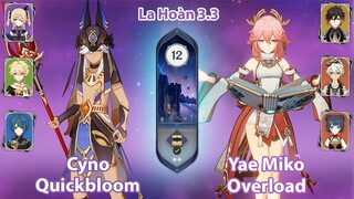 Cyno QuickBloom & Yae Miko Overload | La Hoàn Thâm Cảnh Tầng 12 | Genshin Impact 3.3