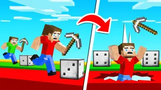 Minecraft 1v1v1 Race With DICE LUCKY BLOCKS! (VS Friends)
