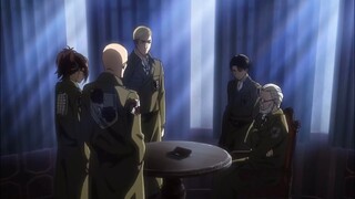 Erwin, Hange, Levi and Pixis talk to Premier Zachary | Attack On Titan Season 3 Episode 12