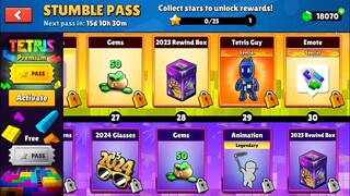 Stumble Guys NEW 2024 STUMBLE PASS 🤯 New SPECIAL Skin Tetris Guy 🔥
