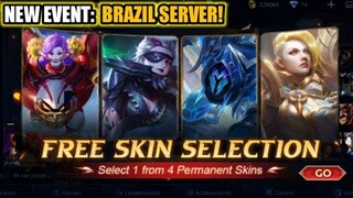 NEW EVENT SELECT 1 OUT OF 4 PERMANENT SKINS BRAZIL SERVER MOBILE LEGENDS