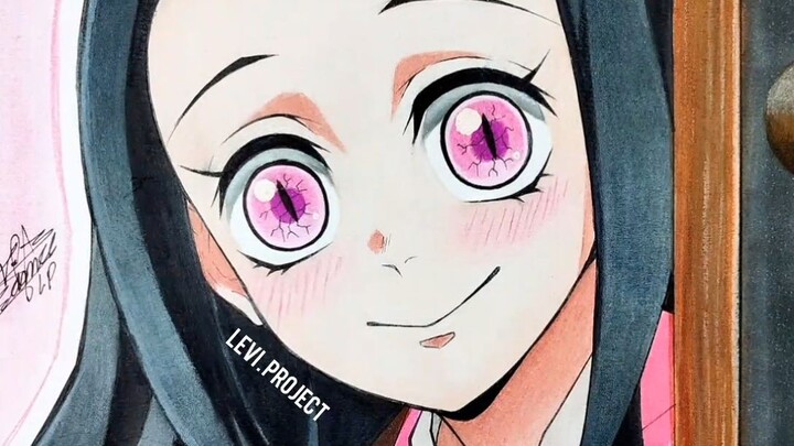 Drawing Nezuko Kamado🥰💗|| Demon Slayer #drawinganime #nezuko #demonslayer #kimetsunoyaiba